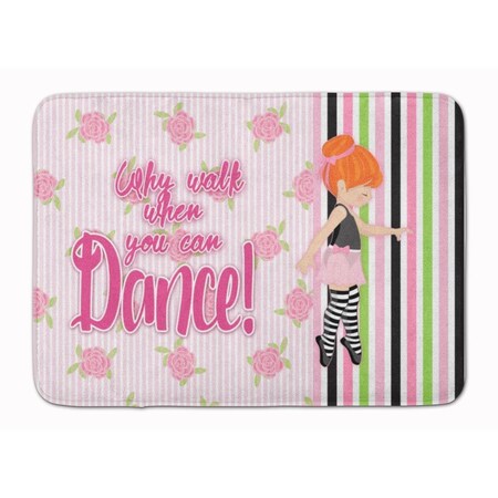 Carolines Treasures Ballet Dance Stripes Red Hair Machine Washable Memory Foam Mat BB5399RUG